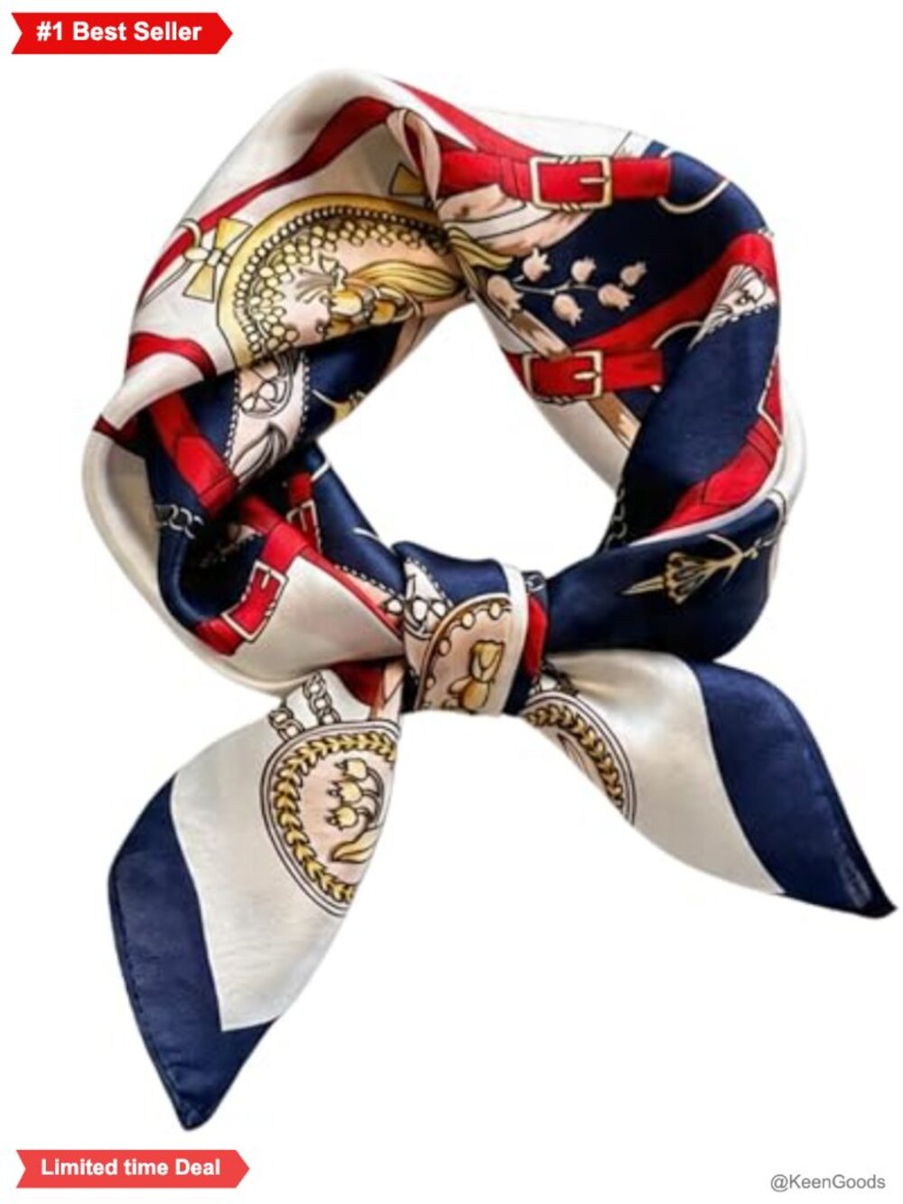 100% Mulberry Silk Scarf 21" Square Neckerchief Lightweight